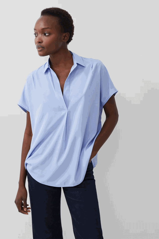Picture of French Connection Crepe Light Recycled Popover Shirt - FURTHER REDUCTION
