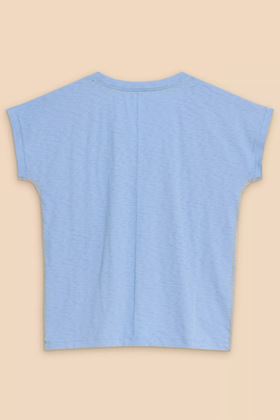 Picture of White Stuff Nelly Notch Neck Tee - Light Blue - RECENTY ADDED!