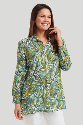 Picture of Adini Amelia Tunic Shirt - Palm House Print - HALF PRICE