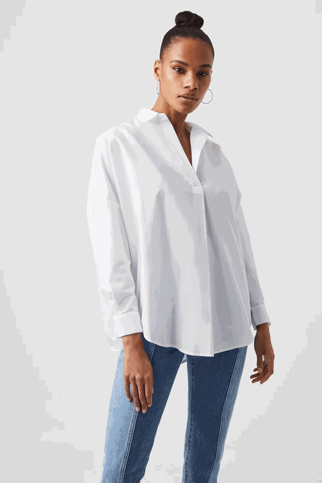 Picture of French Connection Rhodes Poplin Popover Shirt - JUST ADDED!