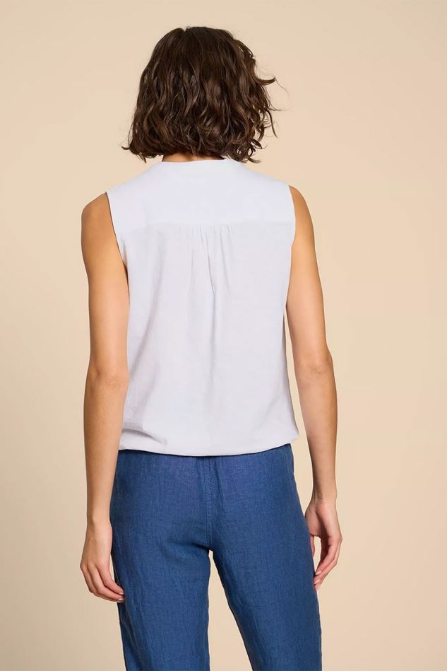 Picture of White Stuff Tulip Jersey Sleeveless Shirt - Pale Ivory - RECENTLY ADDED!